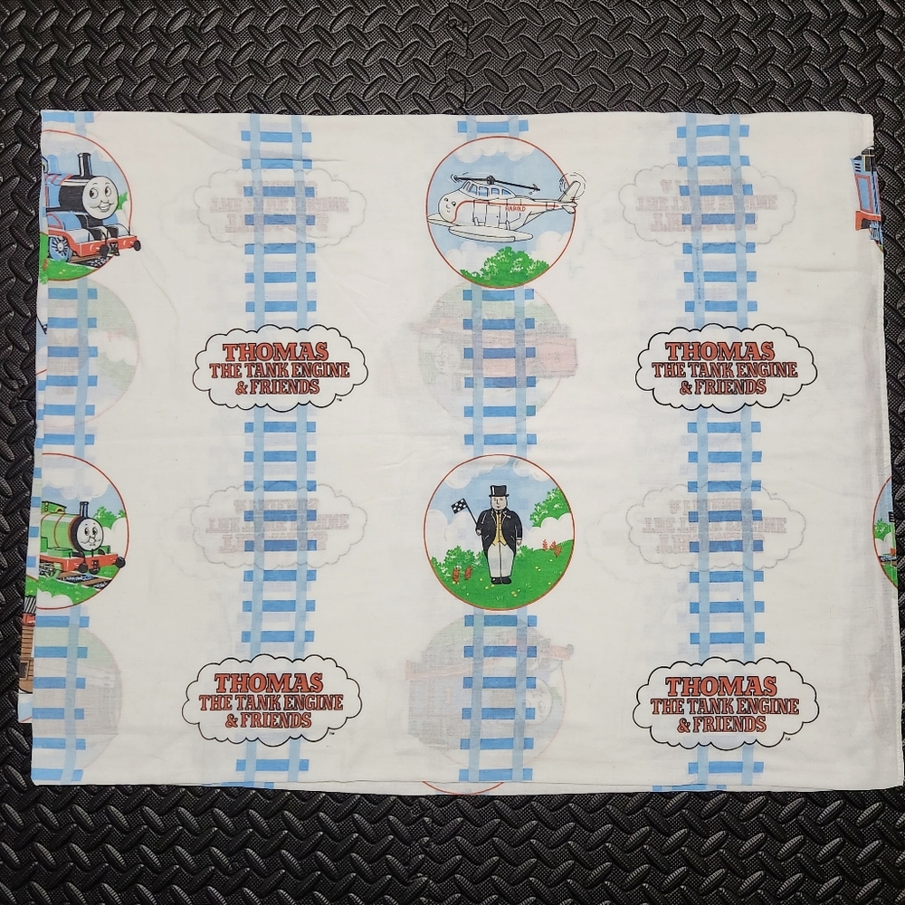 Vintage Thomas The Tank Engine & Friends Twin Flat Sheet 90s Kids Beddin…